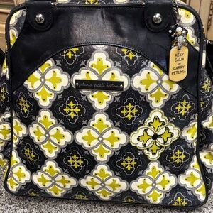 Petunia Pickle Bottom Black, Yellow & White Patterned Tote